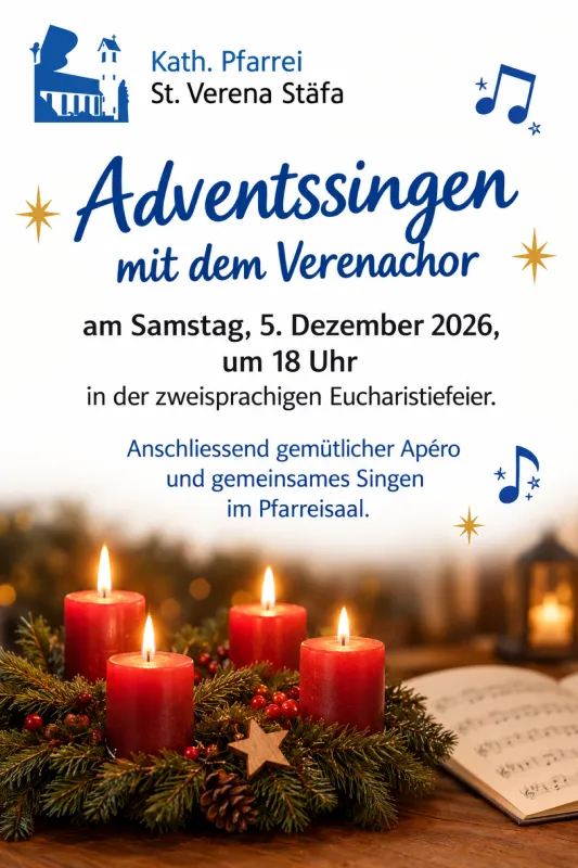 Adventssingen Verenachor (Foto: Redaktion Pfarrei Stäfa) Adventssingen Verenachor (Foto: Redaktion Pfarrei Stäfa)